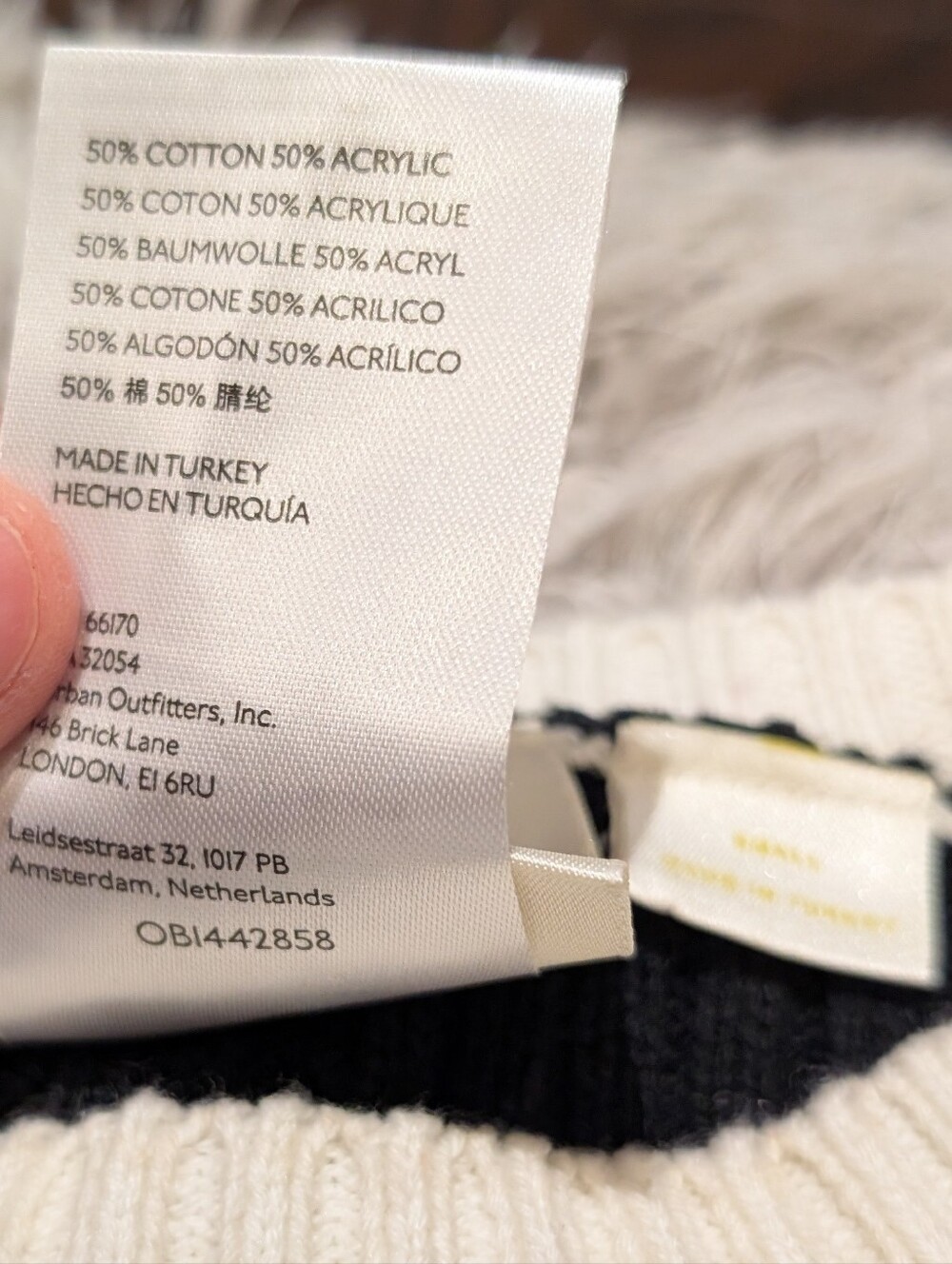 Anthropologie Maeve Striped Black and White Cropped Shrug Sweater - Picture 4 of 4